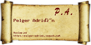 Pelger Adrián névjegykártya